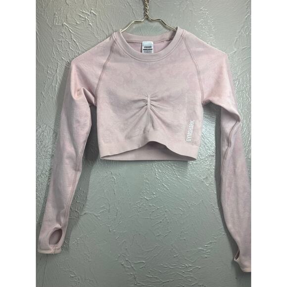 Gymshark Long Sleeve Women’s Adapt Camo Seamless Camo Cropped Top Shirt Small - Picture 2 of 6